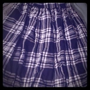 Plaid midi skirt